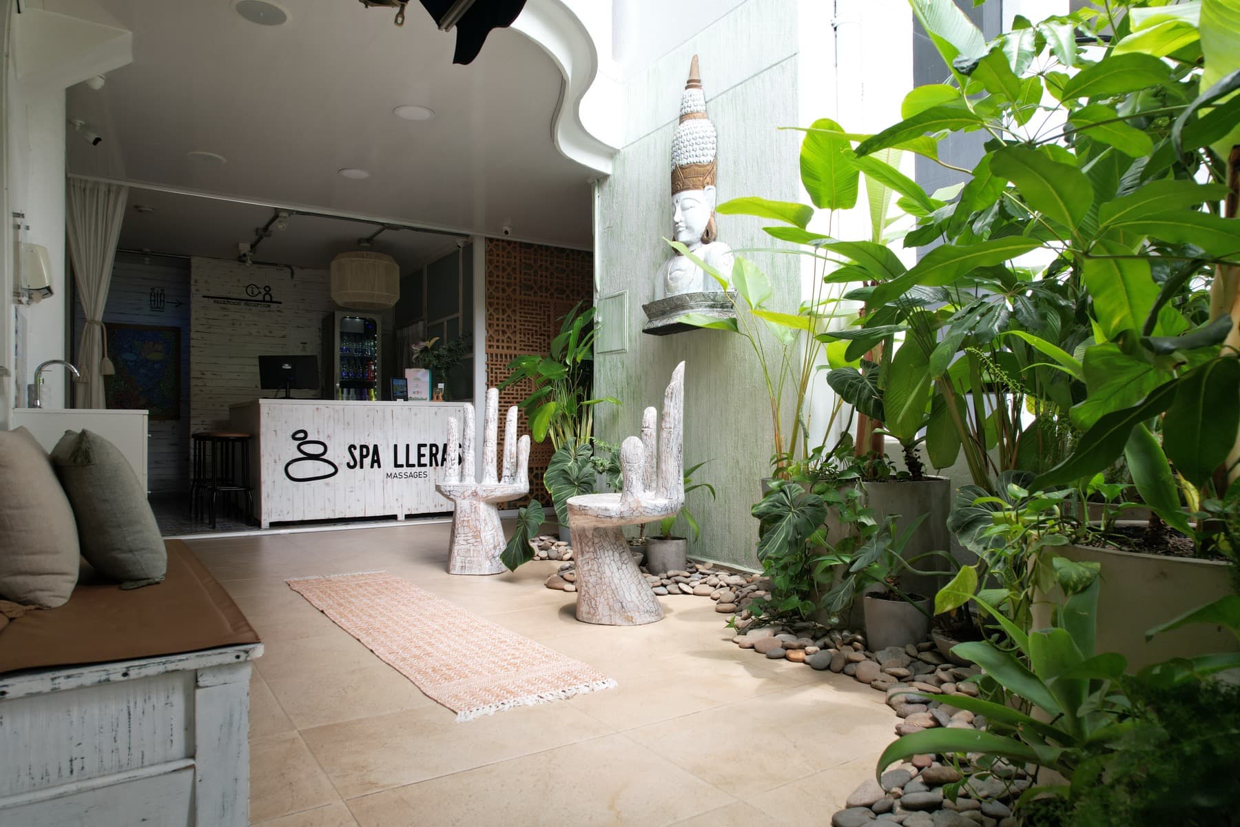 Spa front desk reception area